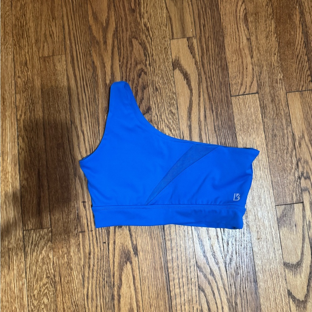 Buff bunny- Blue One-Shoulder Sports Bra